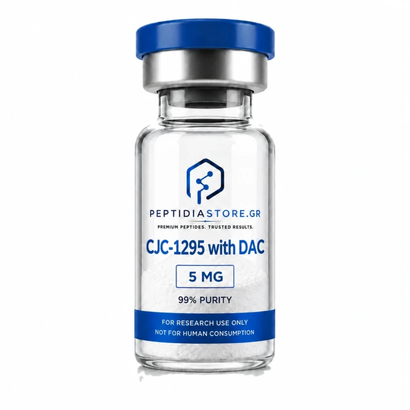 CJC-1295 με DAC 5mg ερευνητικό πεπτίδιο CJC-1295 με DAC Ελλάδα σε 5mg. Δείτε τιμή, τεχνικά στοιχεία, προφίλ GHRH, Drug Affinity Complex, ερευνητική κατάσταση και διαθέσιμο COA.