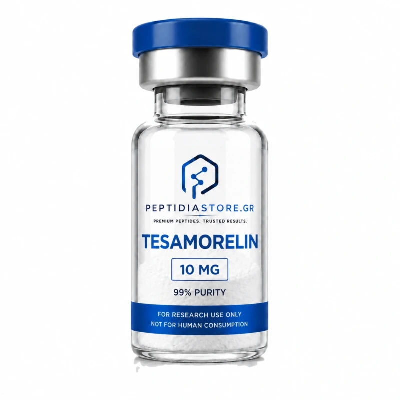 Tesamorelin ερευνητικό πεπτίδιο Tesamorelin Ελλάδα: Τεσαμορελίνη σε 5mg, 10mg και 20mg. Δείτε τιμή, τεχνικά στοιχεία, προφίλ GHRH/GHRHR και διαθέσιμα COA.